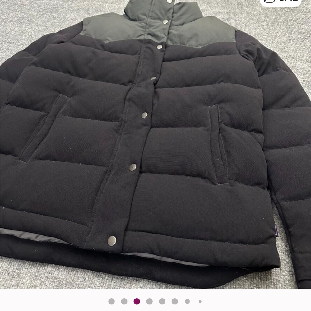 Patagonia Womens Bivy Black Jacket Medium Western Duck Down Insulated